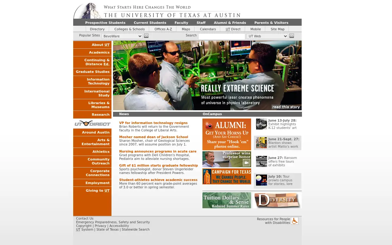 utexas.edu in 2009