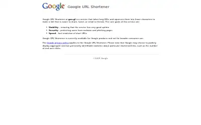 goo.gl in 2009