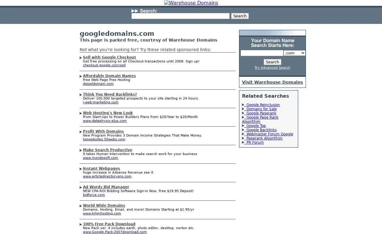 googledomains.com in 2007