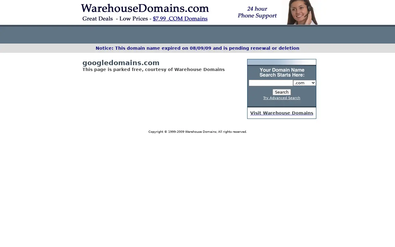 googledomains.com in 2009