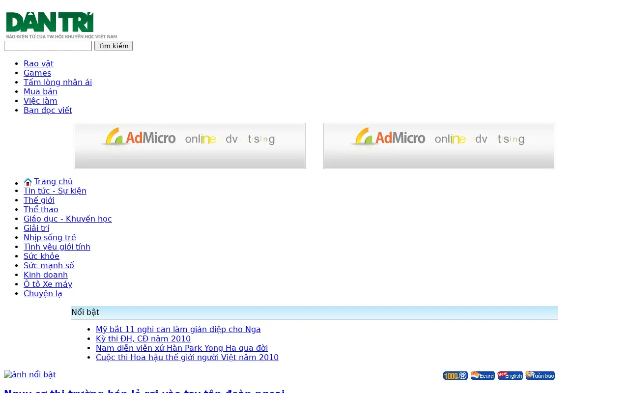 dantri.com.vn in 2010
