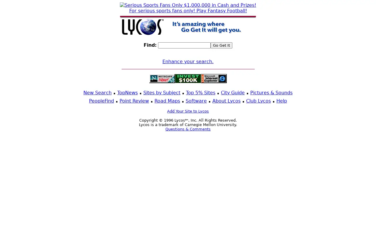lycos.com in 1996