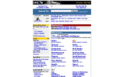lycos.com in 2001