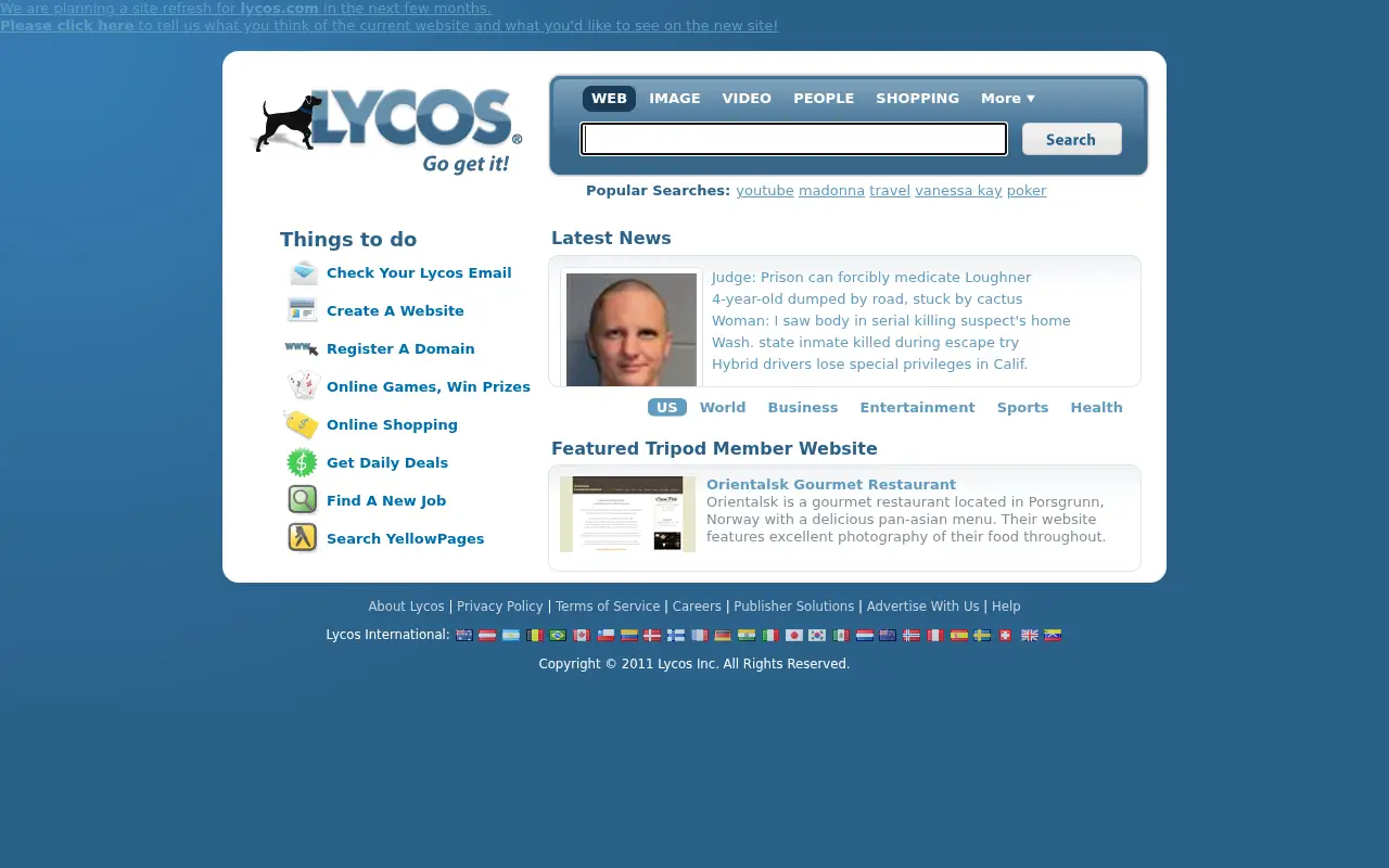 lycos.com in 2011