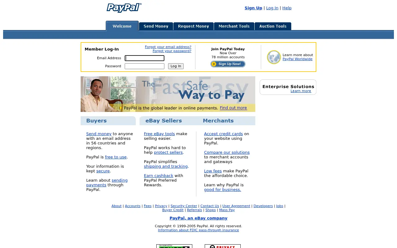 paypal.com in 2005