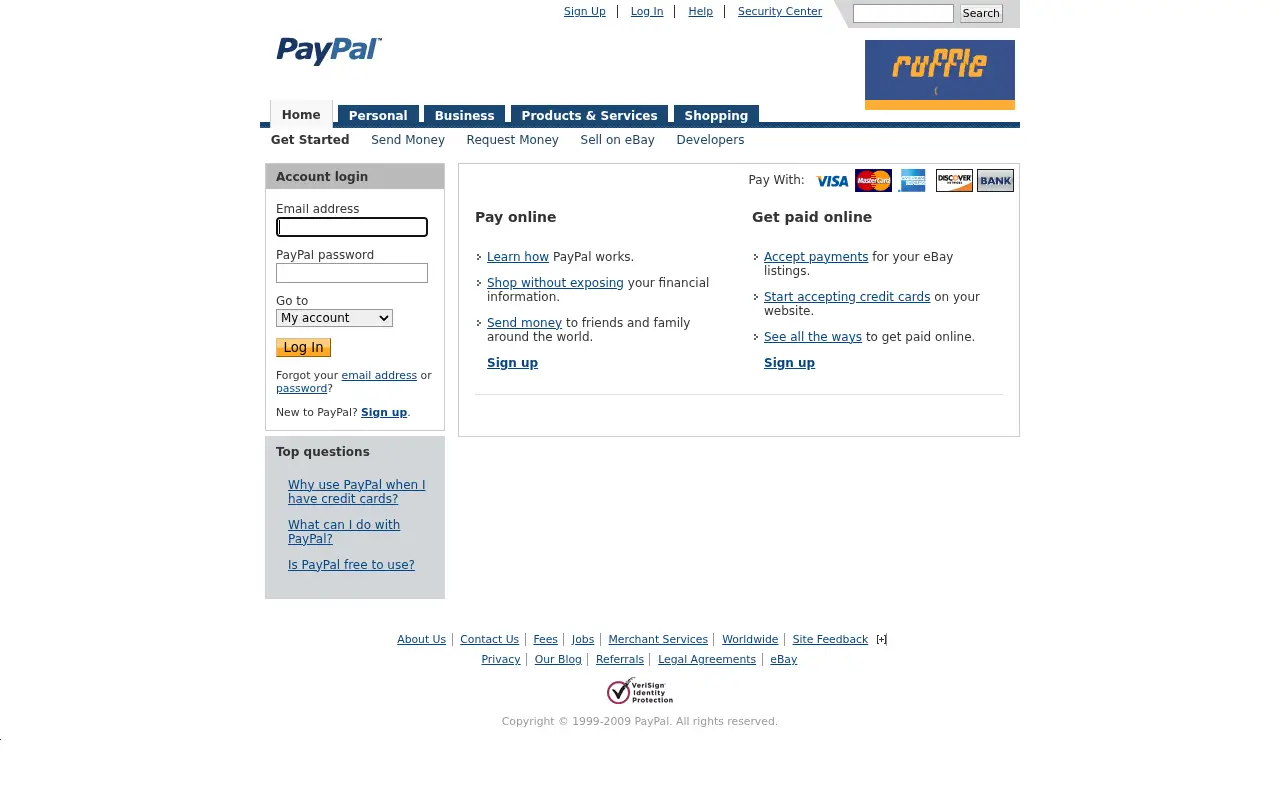 paypal.com on July 18, 2009