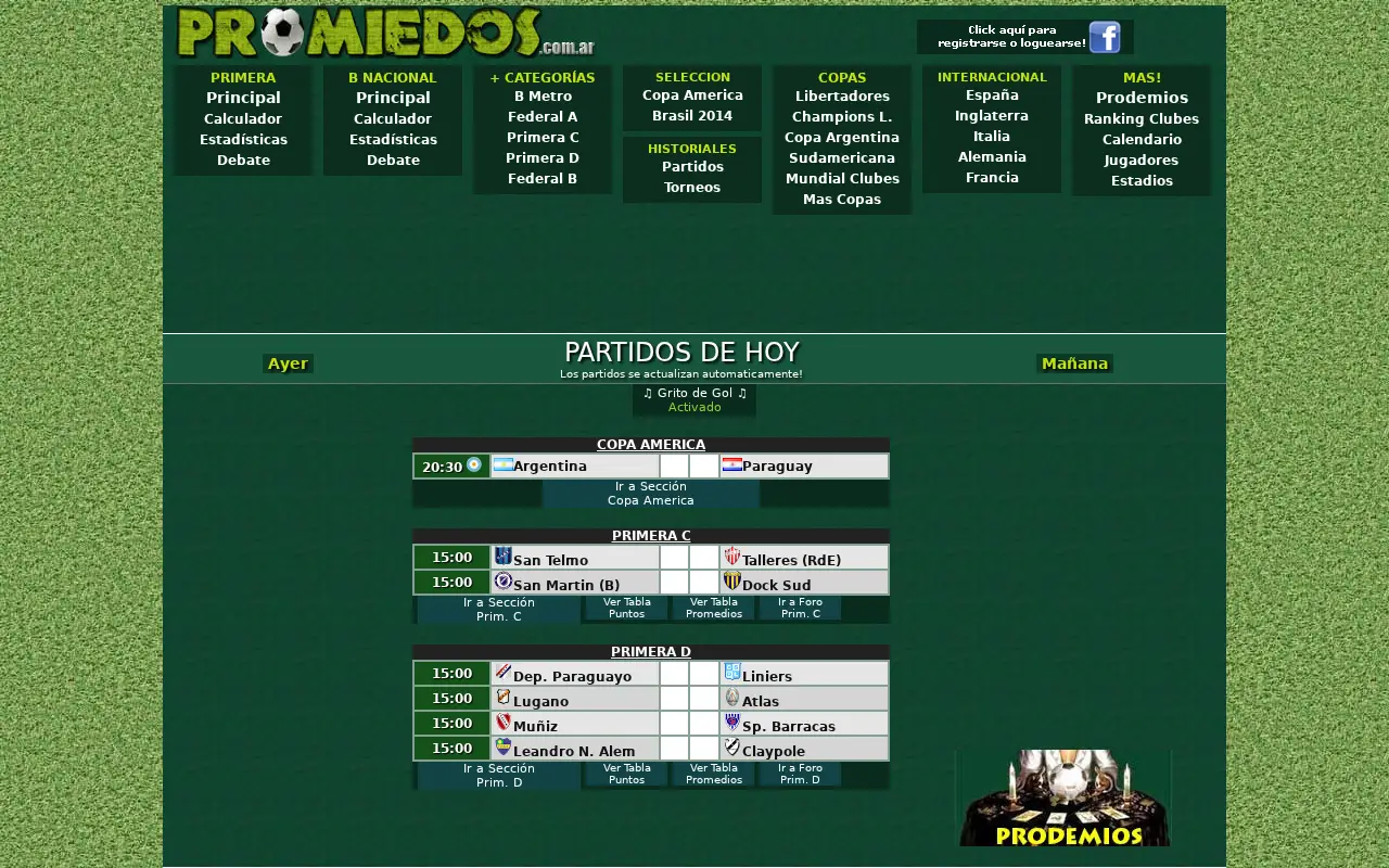 promiedos.com.ar in 2015