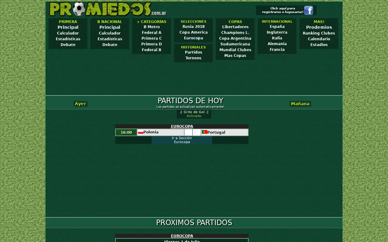 promiedos.com.ar in 2016