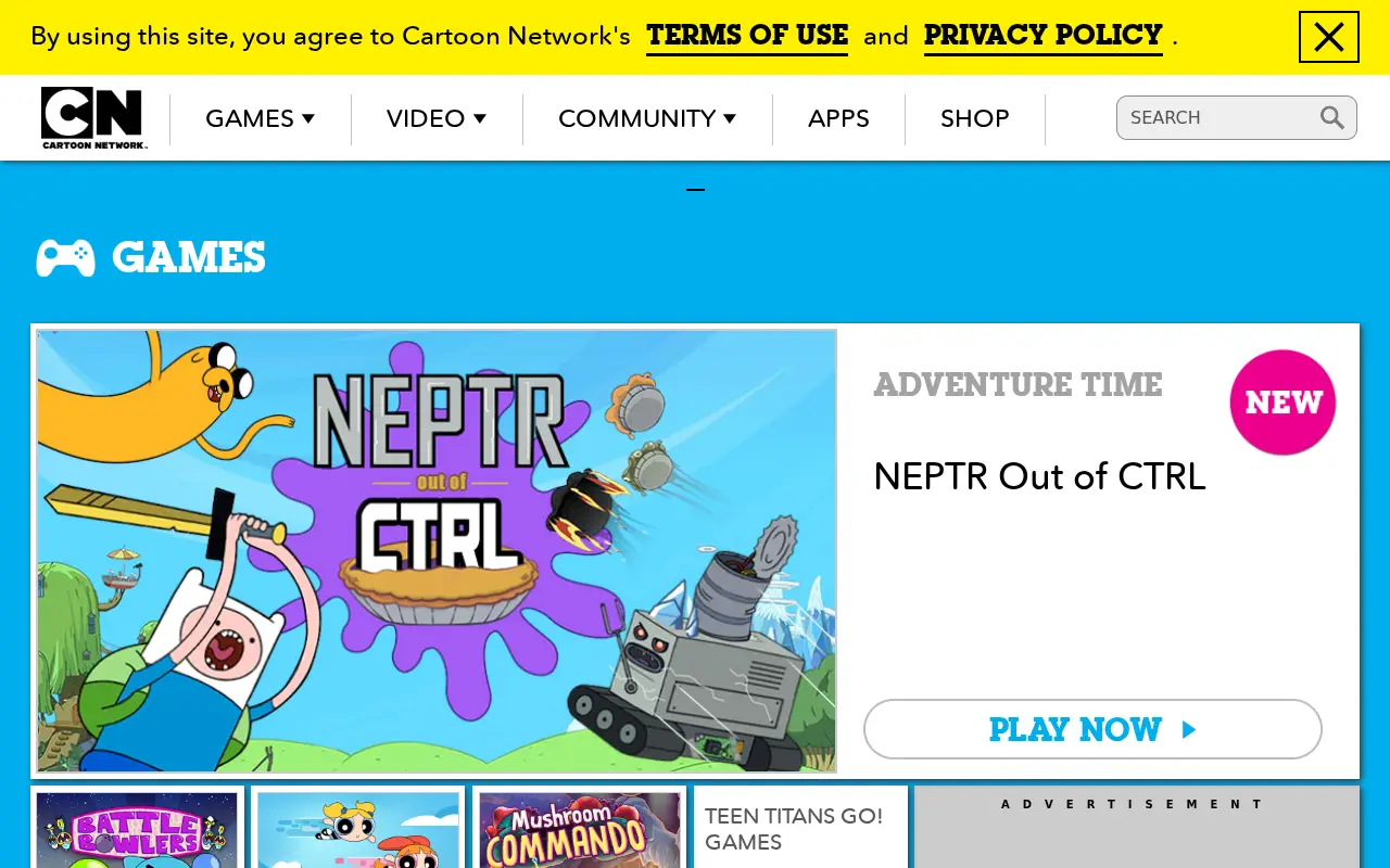 cartoonnetwork.com in 2016