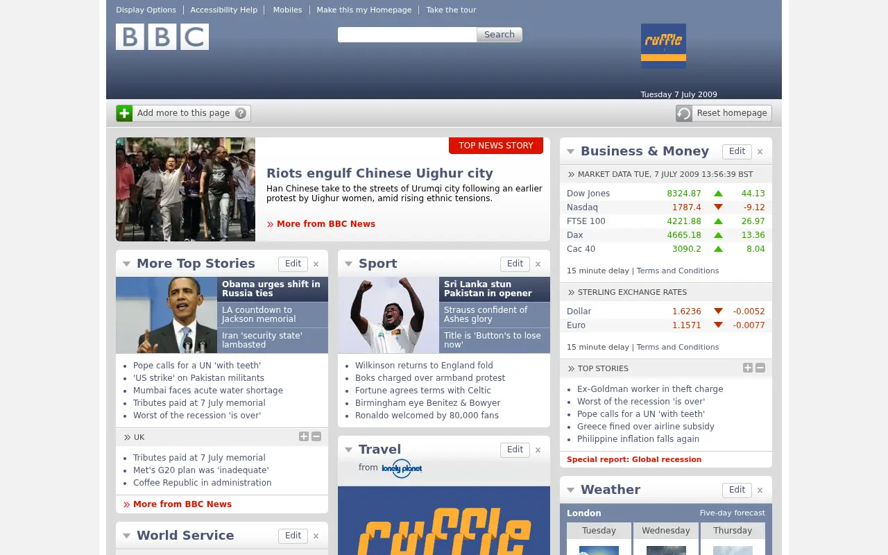 bbc.com in 2009