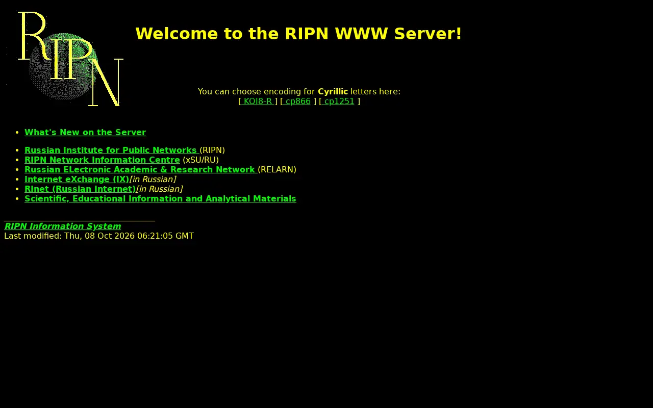 ripn.net on January 21, 1997