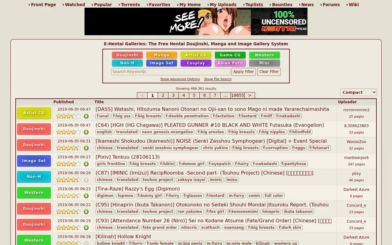 e-hentai.org in 2019