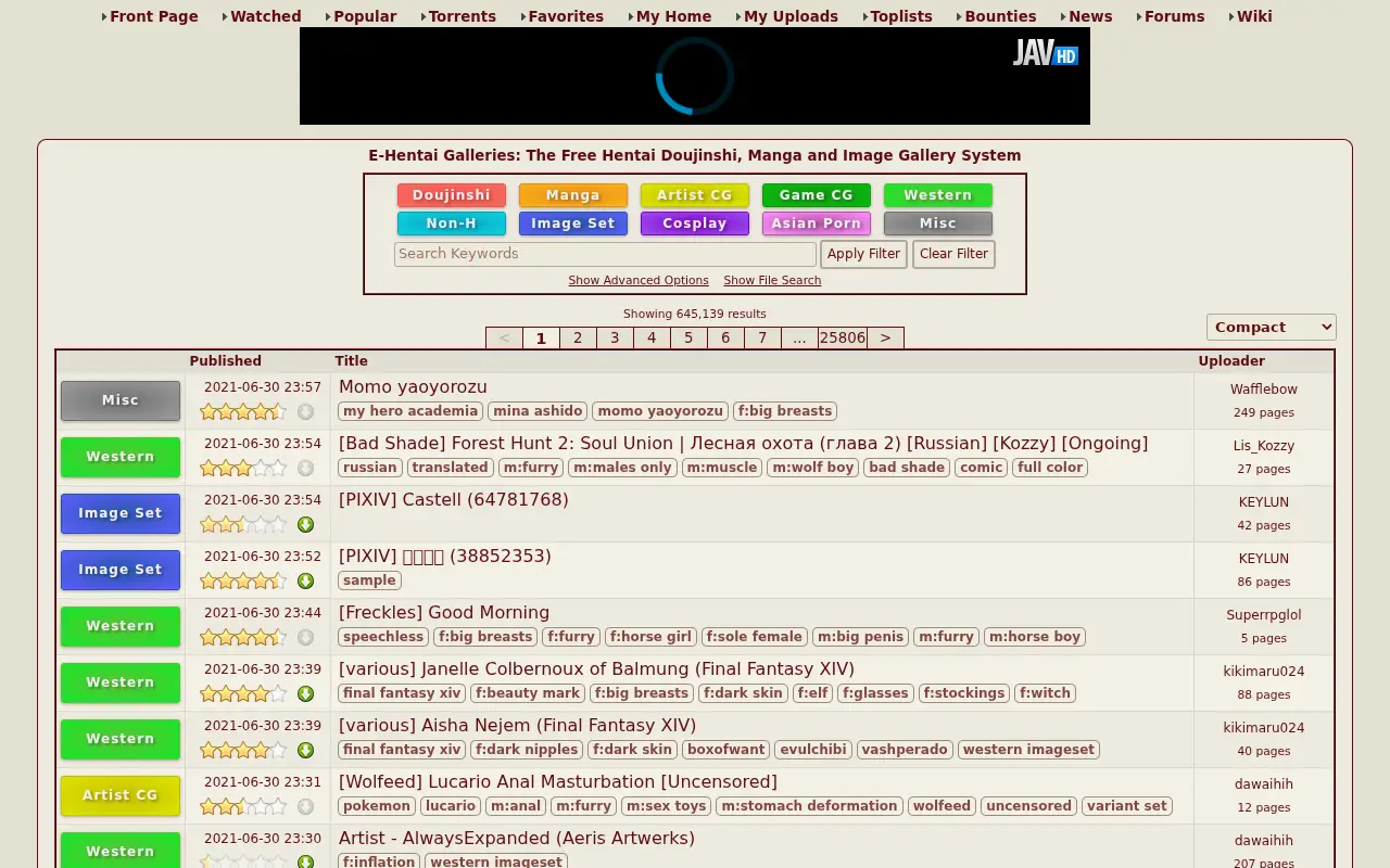 e-hentai.org in 2021