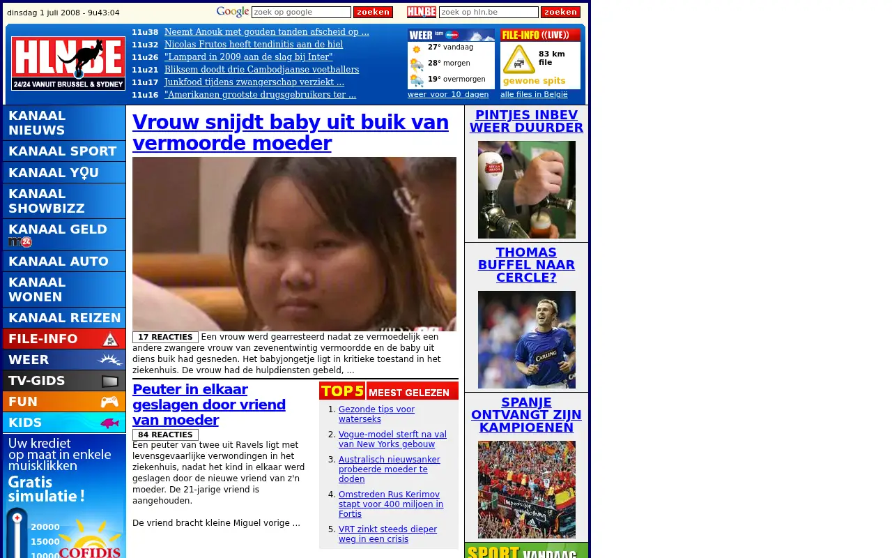 hln.be in 2008