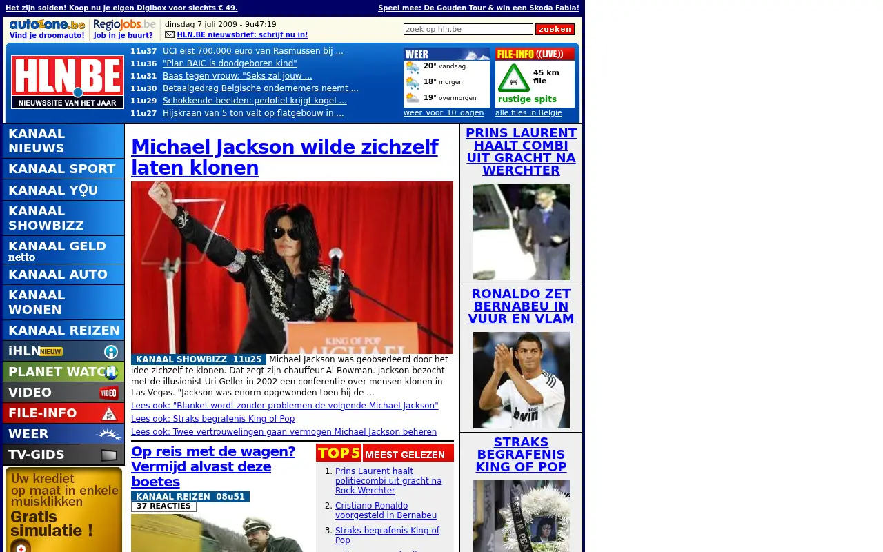 hln.be in 2009