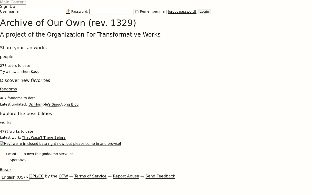 archiveofourown.org on June 18, 2009