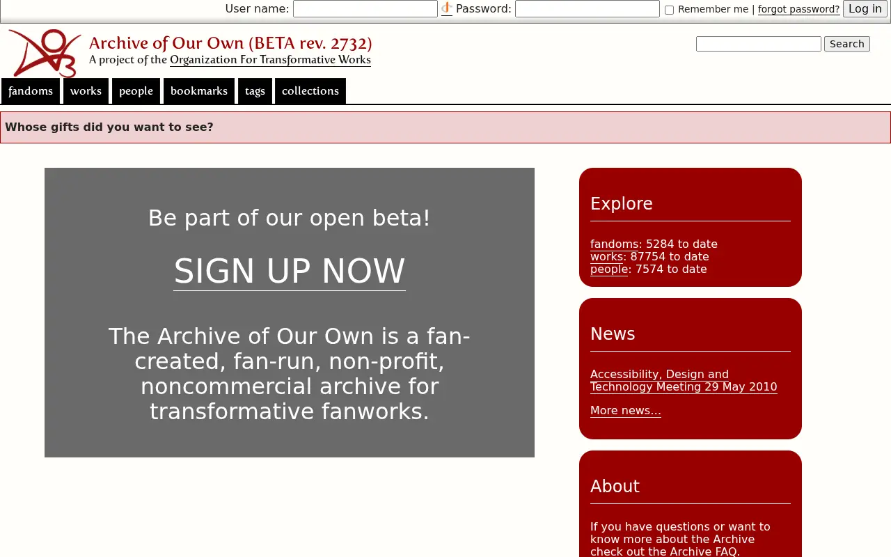 archiveofourown.org in 2010