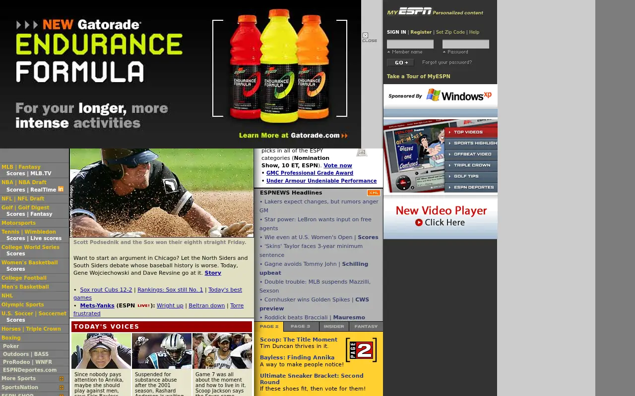 espn.com in 2005