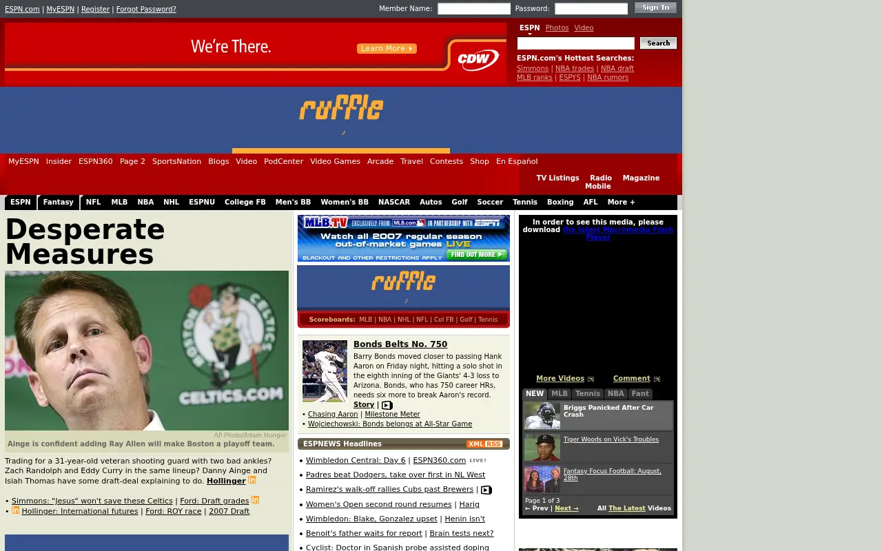espn.com on June 30, 2007