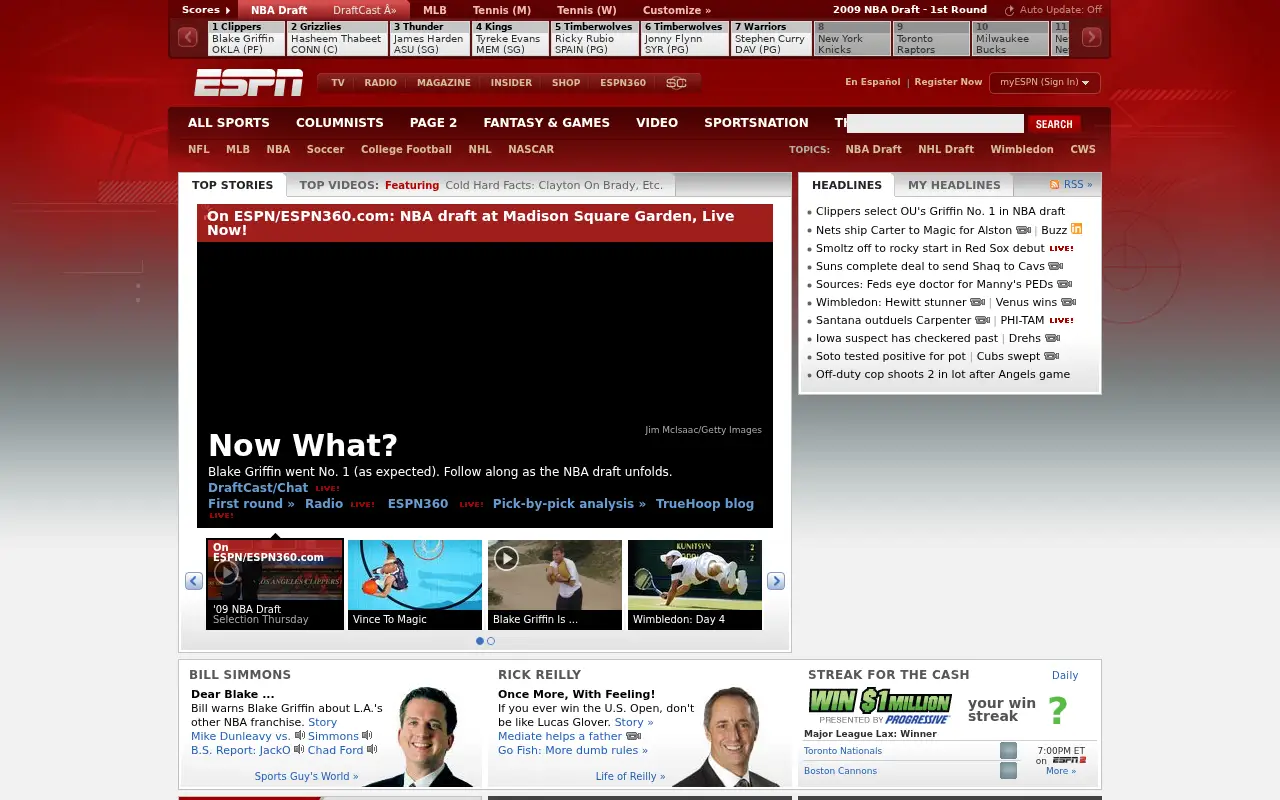 espn.com on June 26, 2009