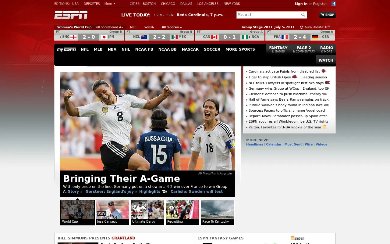 espn.com in 2011