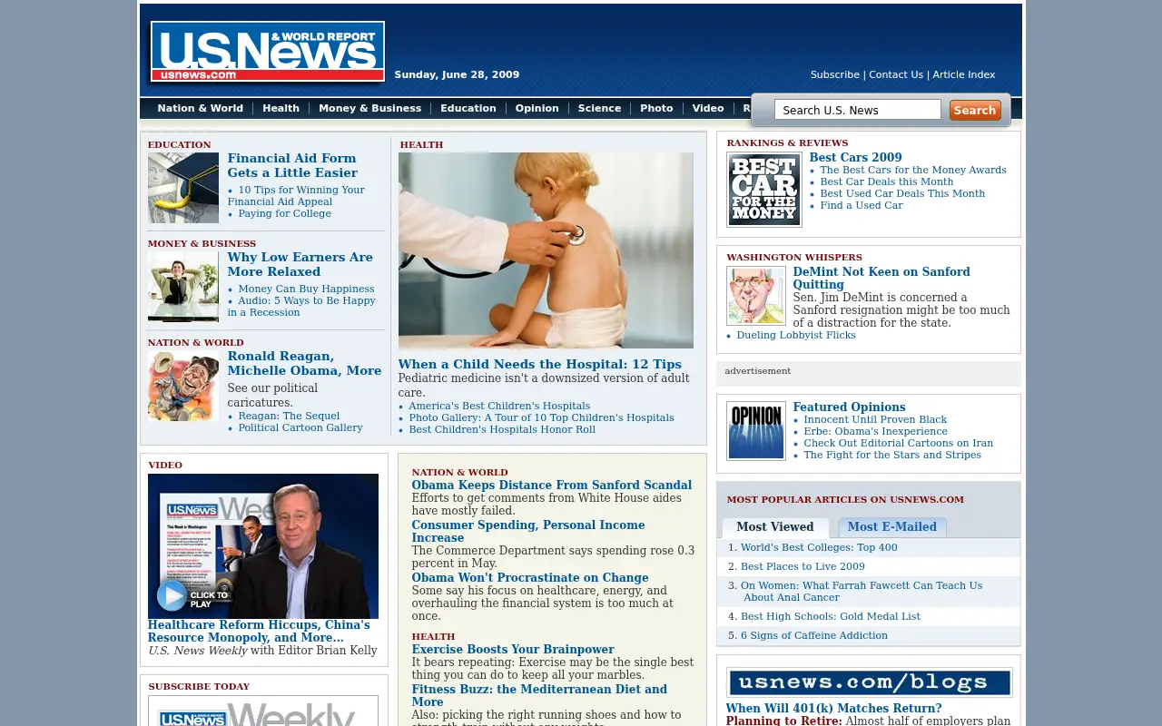 usnews.com in 2009