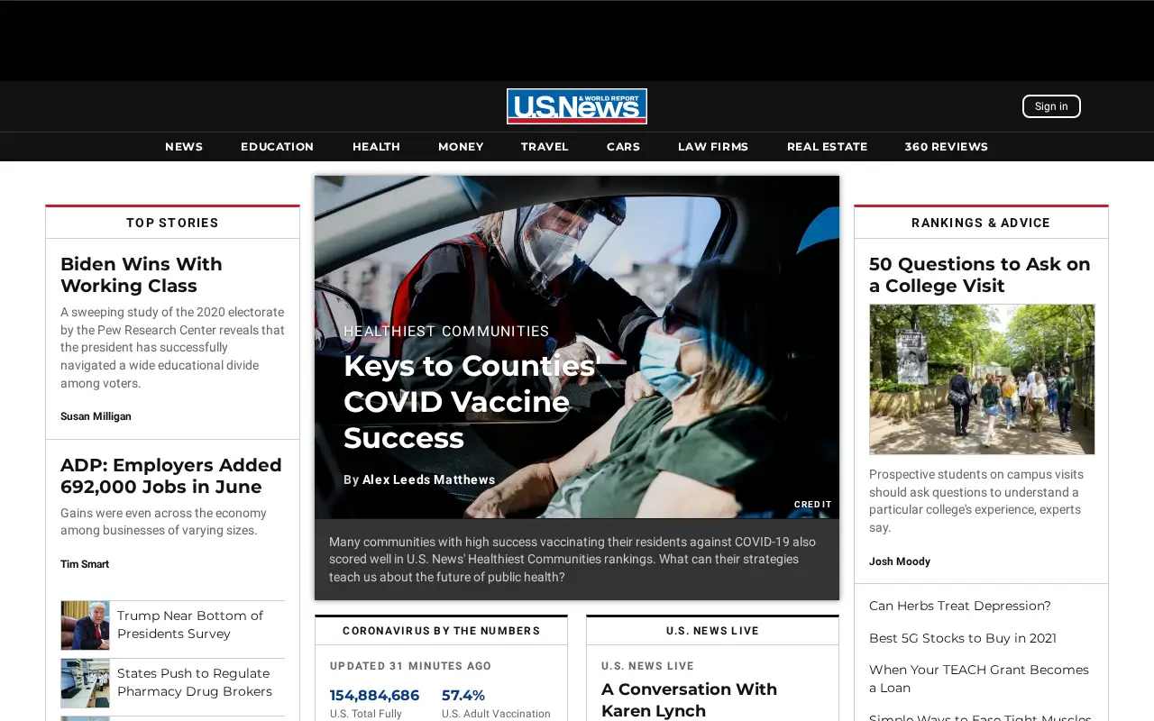 usnews.com in 2021
