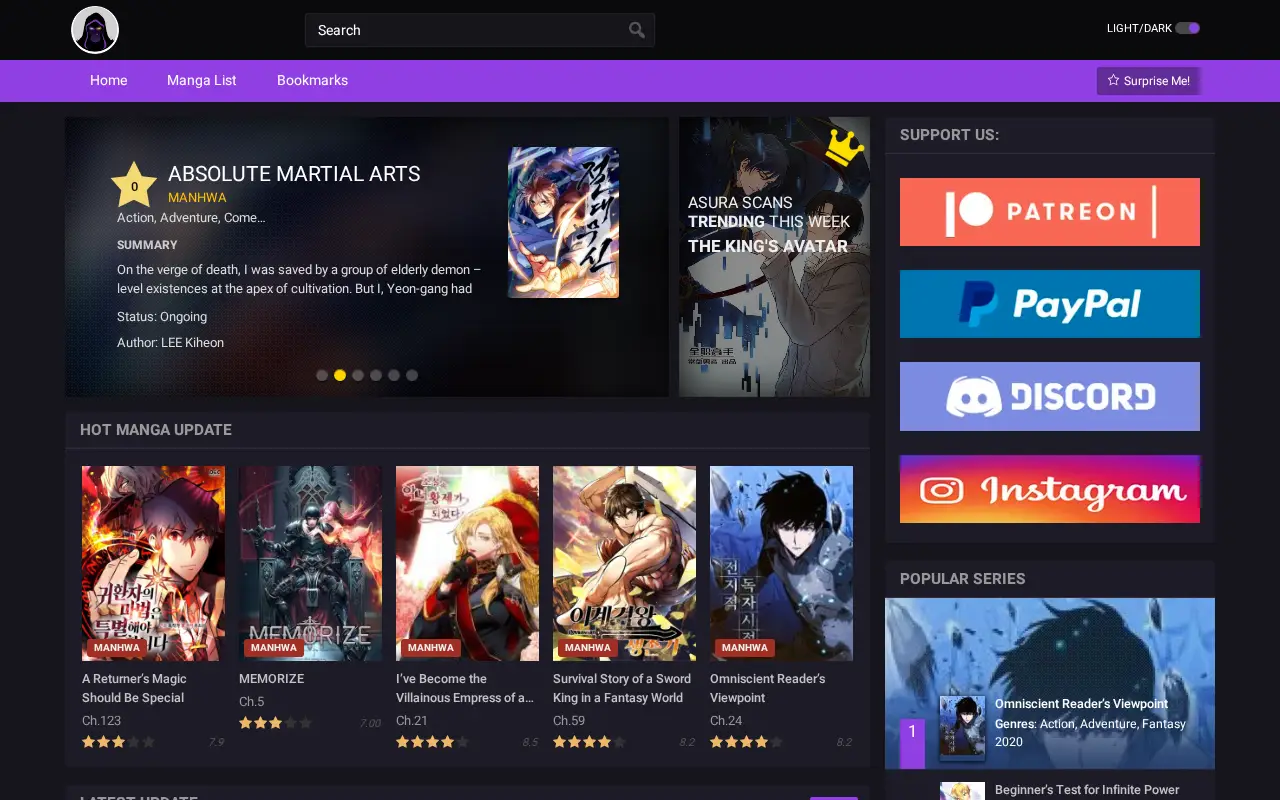 asurascans.com in 2020