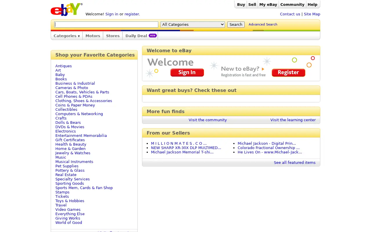 ebay.com on July 1, 2009