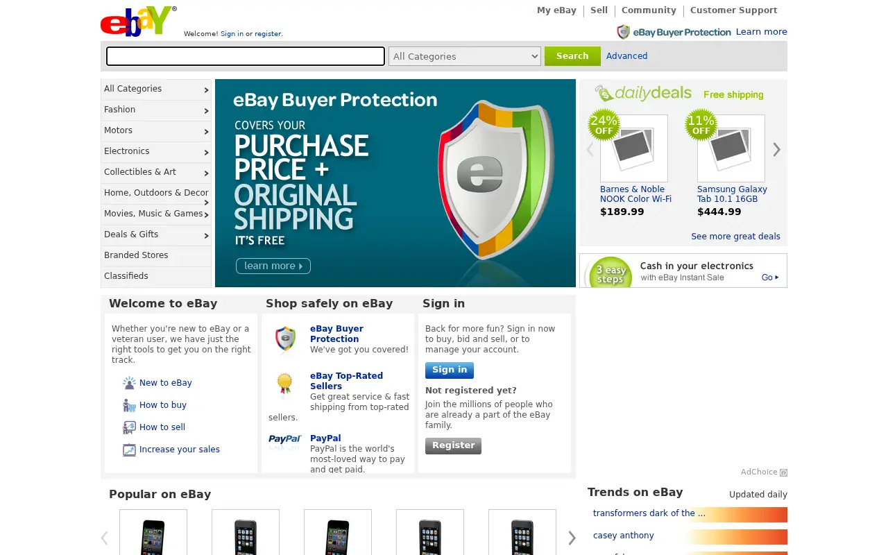 ebay.com on July 1, 2011