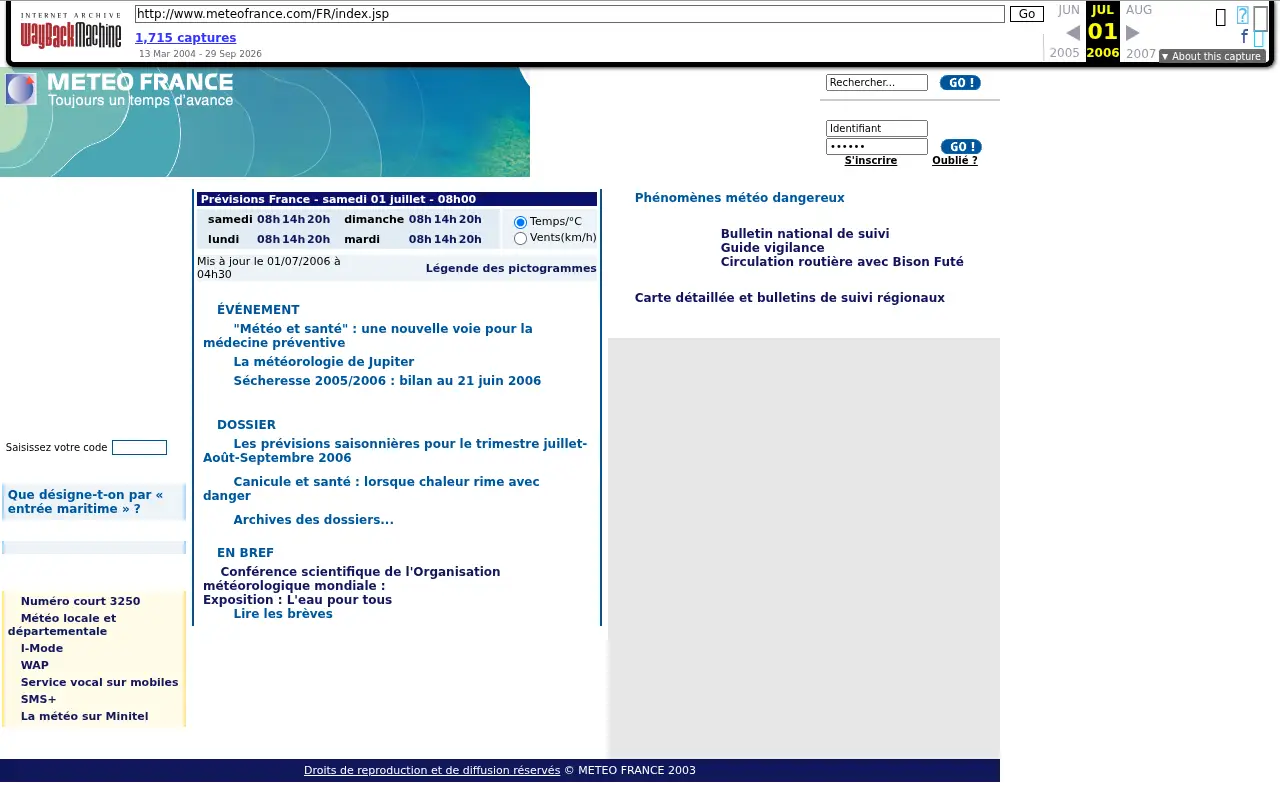 meteofrance.com in 2006