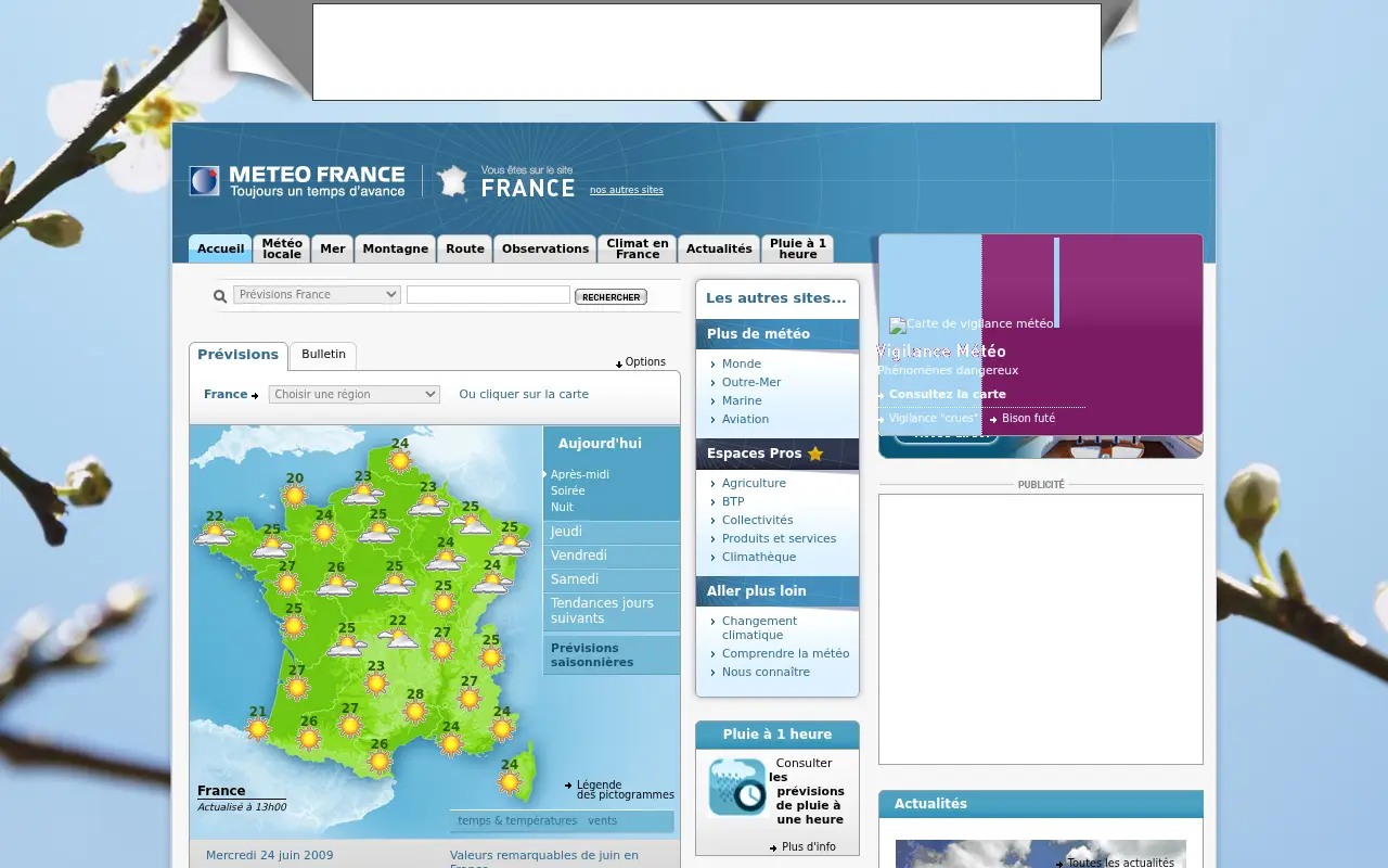 meteofrance.com in 2009