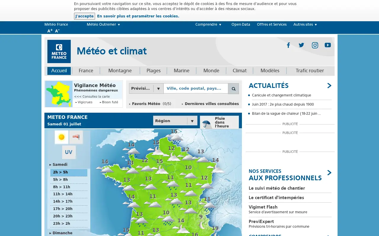 meteofrance.com in 2017