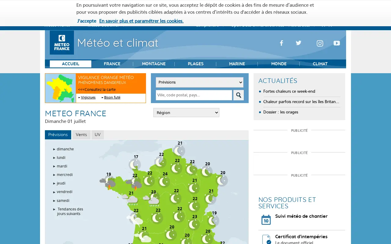 meteofrance.com in 2018