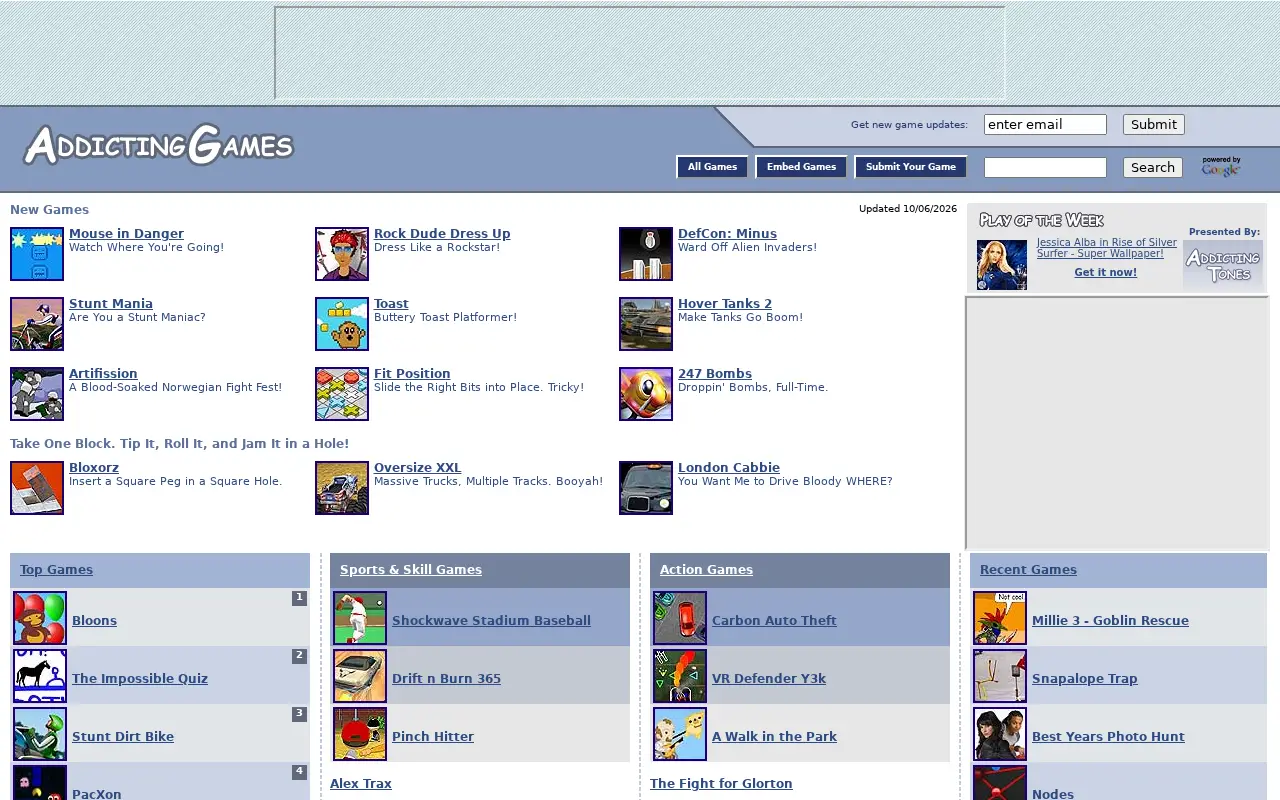 addictinggames.com in 2007