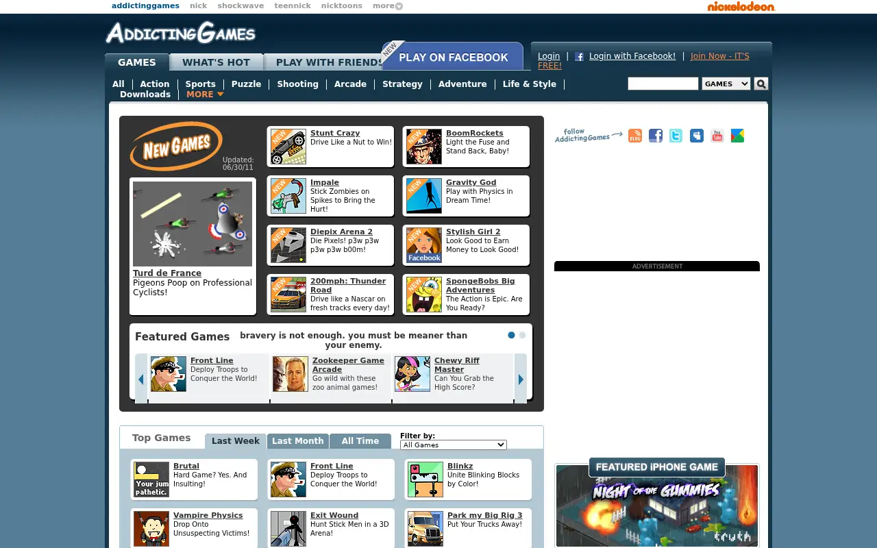 addictinggames.com in 2011