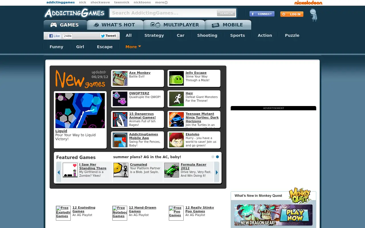 addictinggames.com in 2012