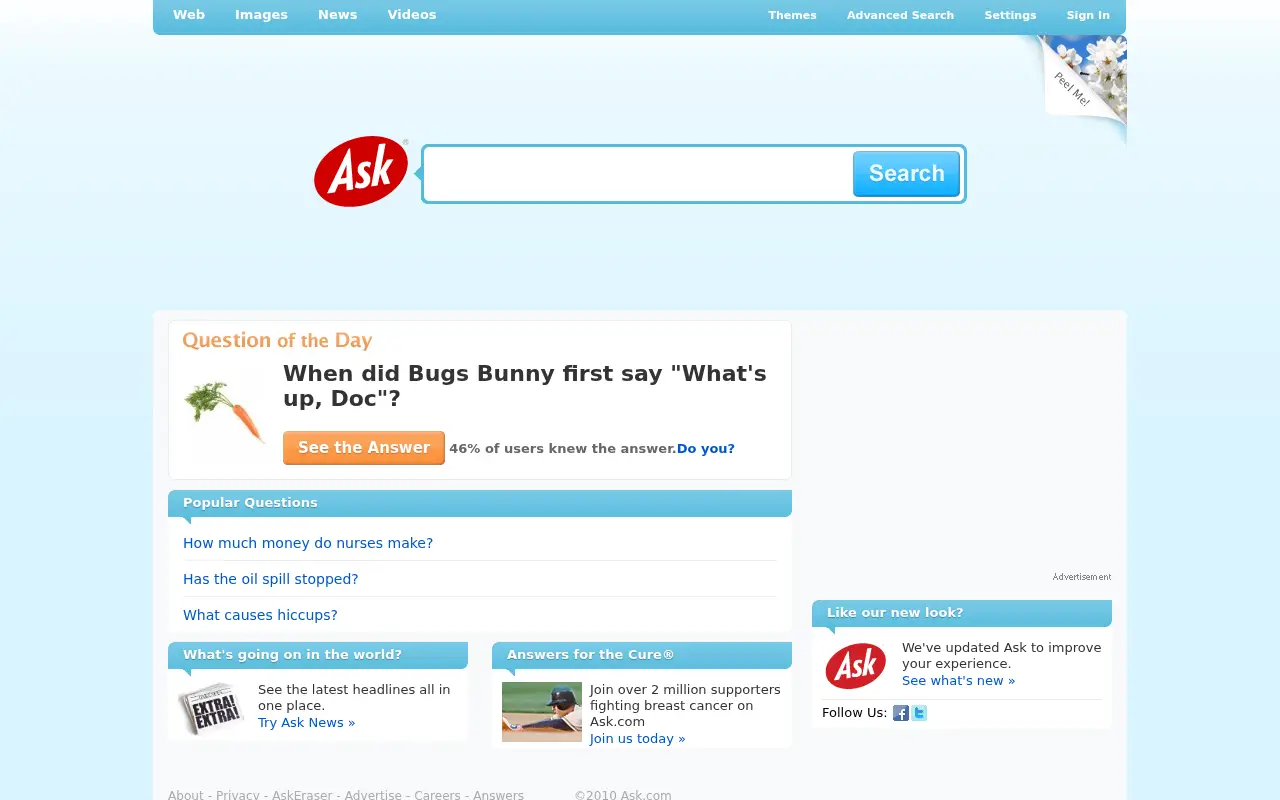askjeeves.com in 2010
