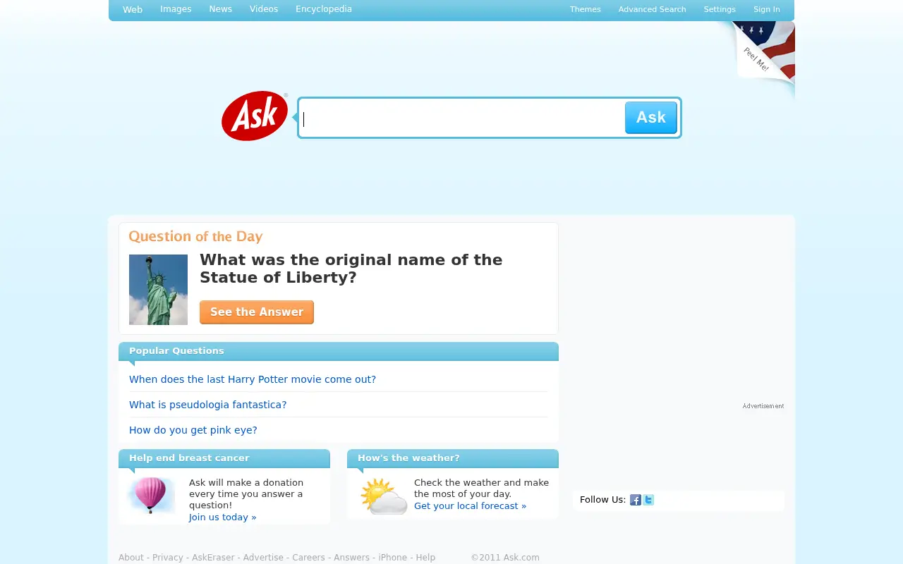 askjeeves.com in 2011