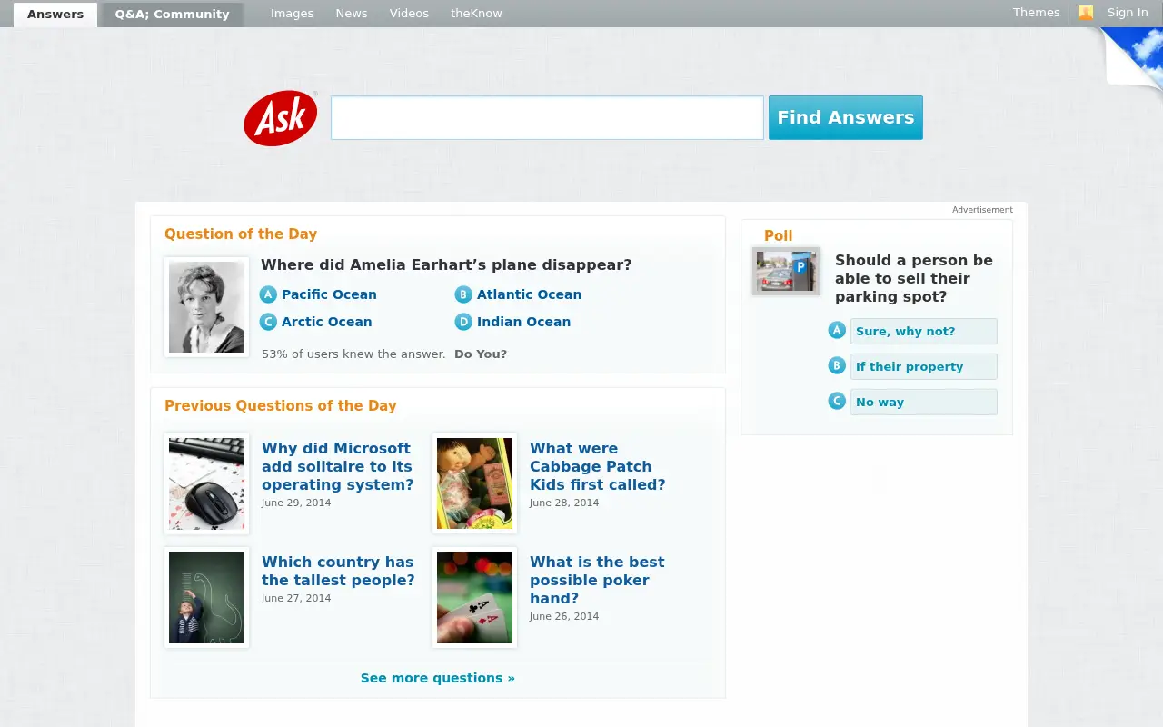 askjeeves.com in 2014