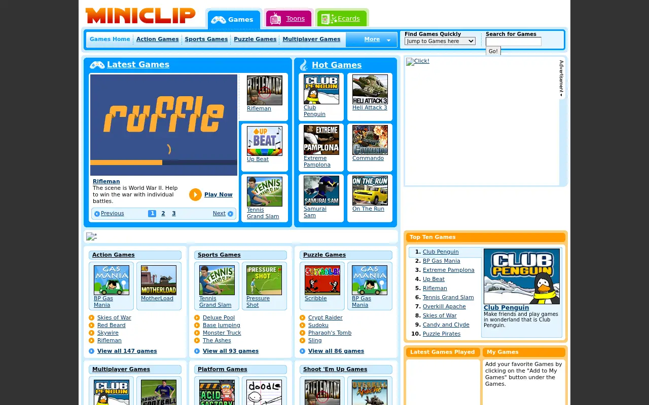miniclip.com in 2007