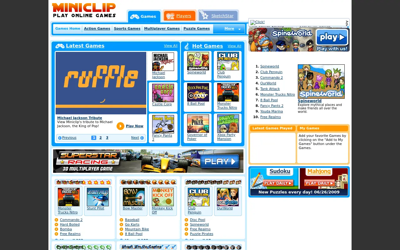 miniclip.com in 2009