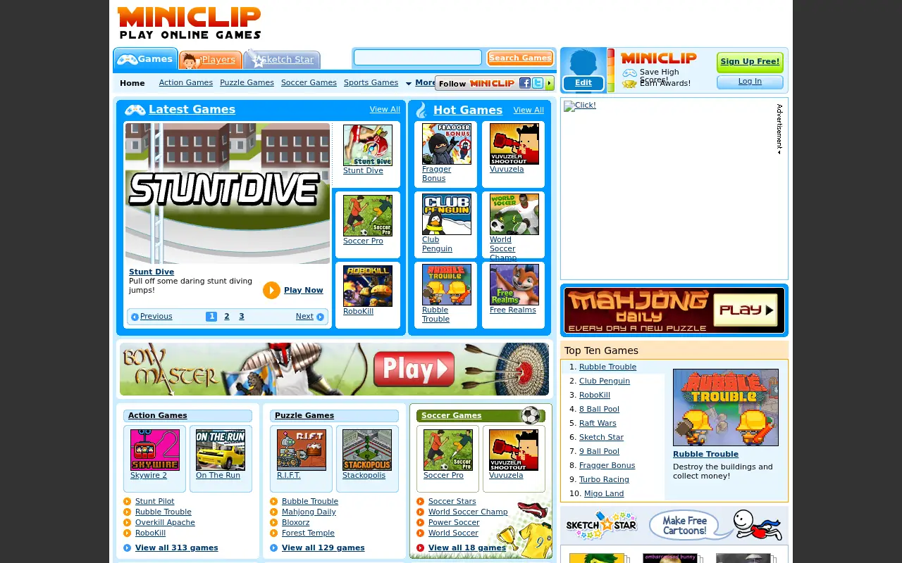 miniclip.com in 2010