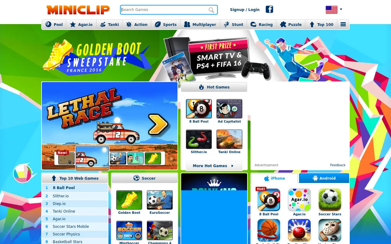 miniclip.com in 2016