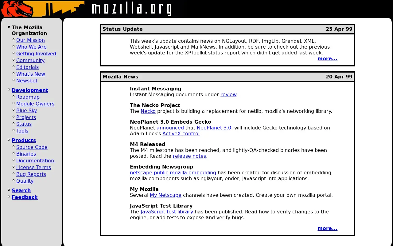 mozilla.org in 1999