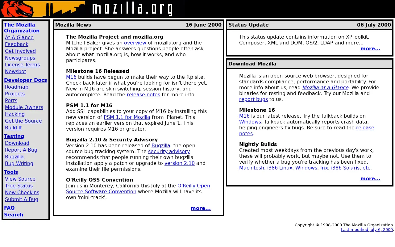 mozilla.org on July 6, 2000