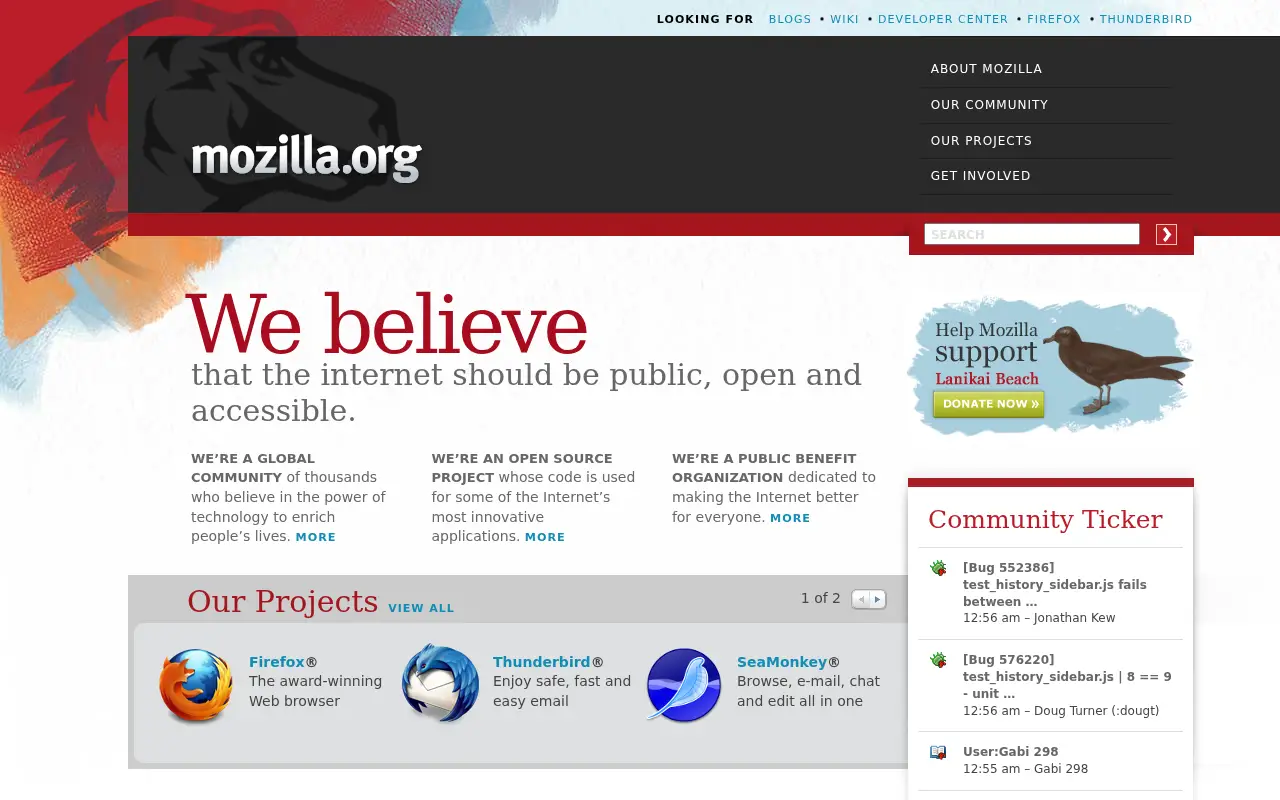 mozilla.org in 2010
