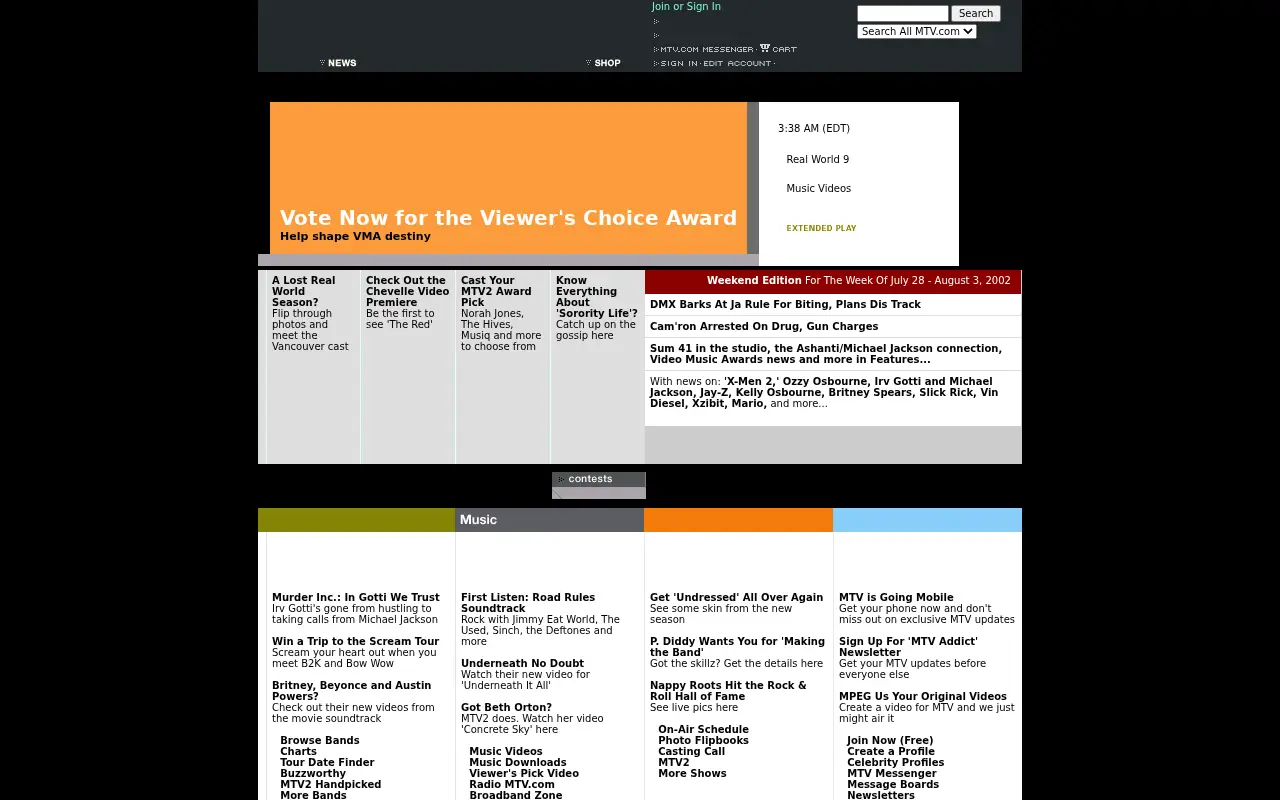 mtv.com on August 4, 2002