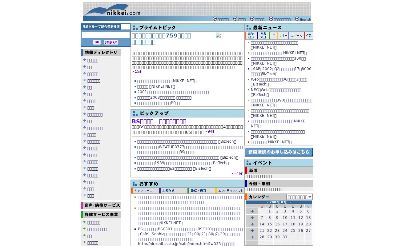 nikkei.com in 2002