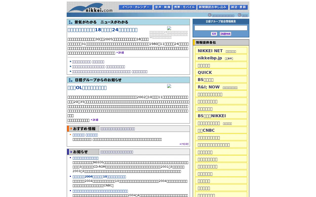 nikkei.com in 2004